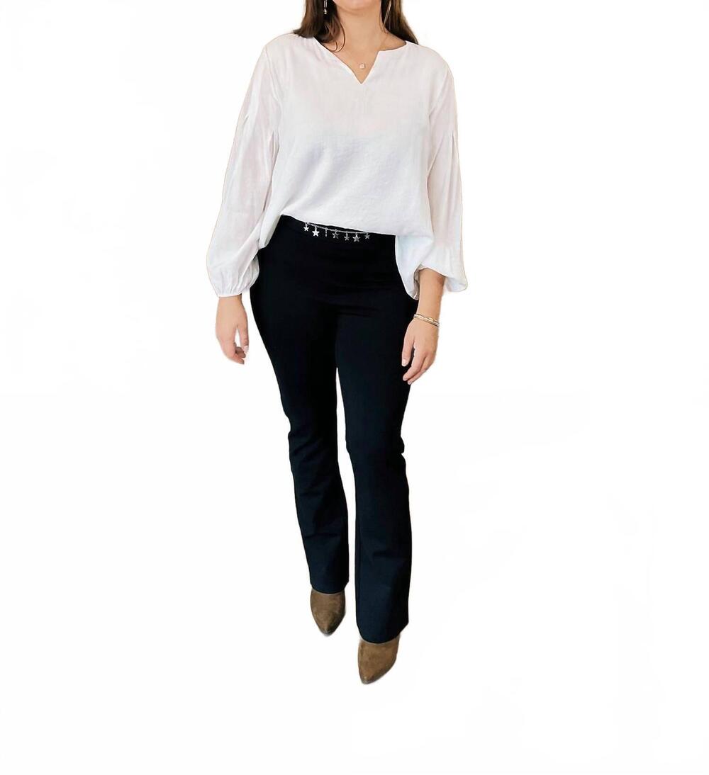 NEW ALLIE ROSE savannah long sleeve blouse in white
